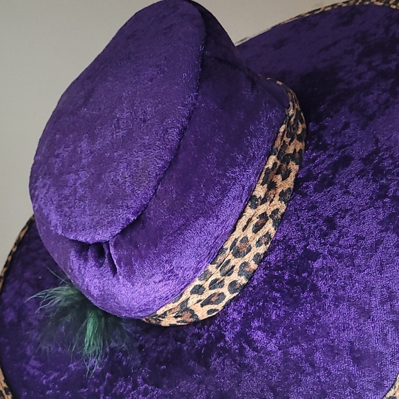 Purple velvet brim hat - Picture 3 of 3